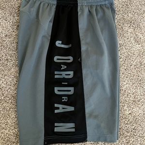 N. Carolina blue Air Jordan basketball shorts.